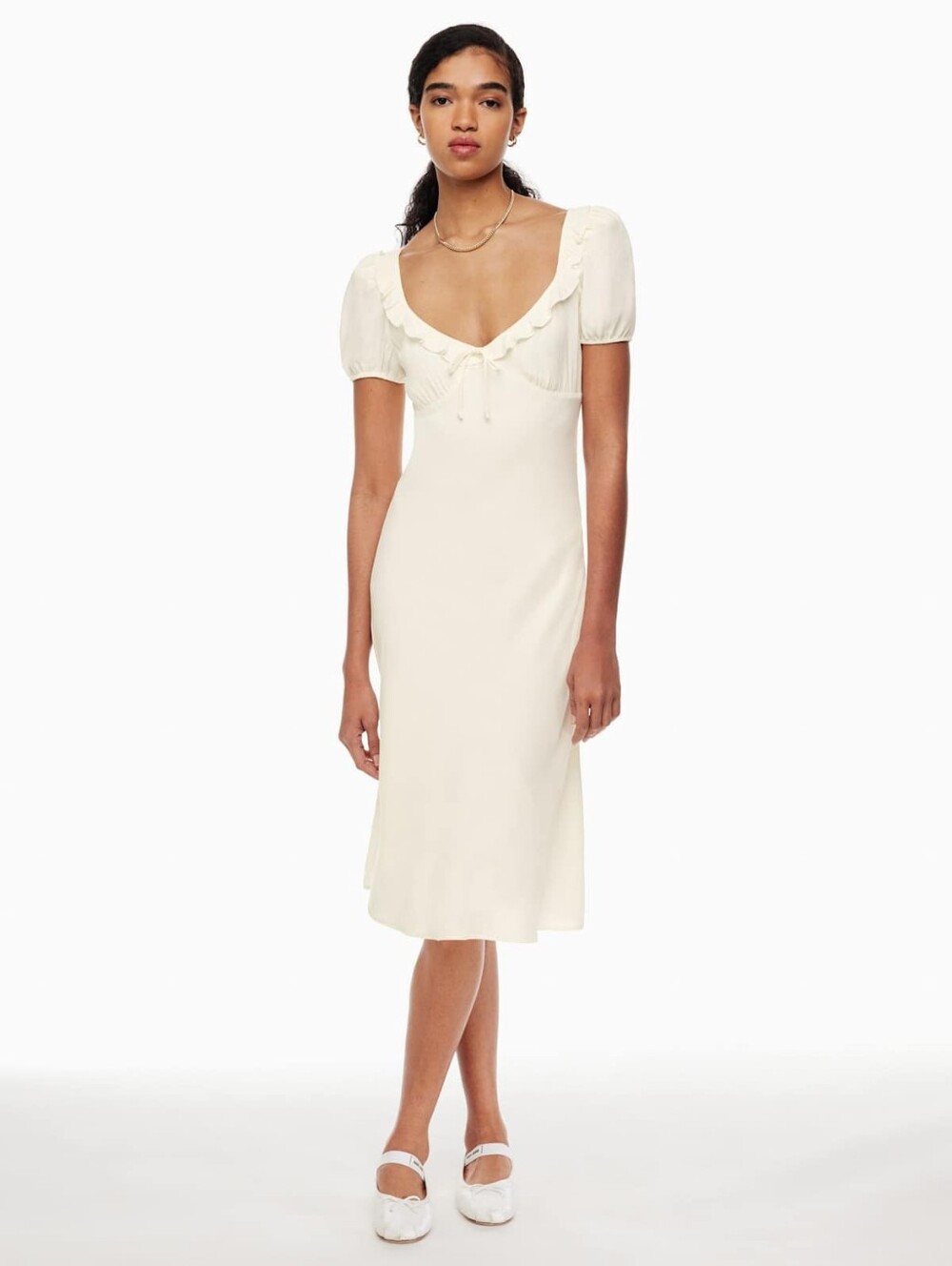 NWT Aritzia Sunday Best Letti Dress, Whisper White Ivory Size Medium